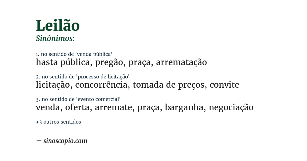 Sinônimo de leilão