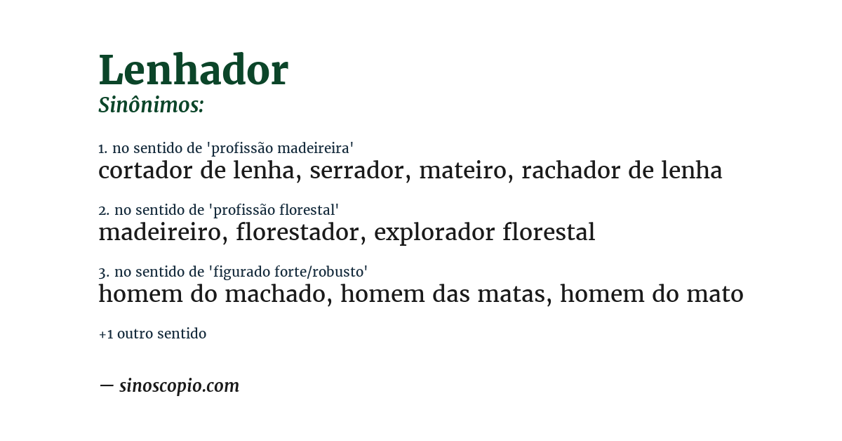 Sinônimo de lenhador