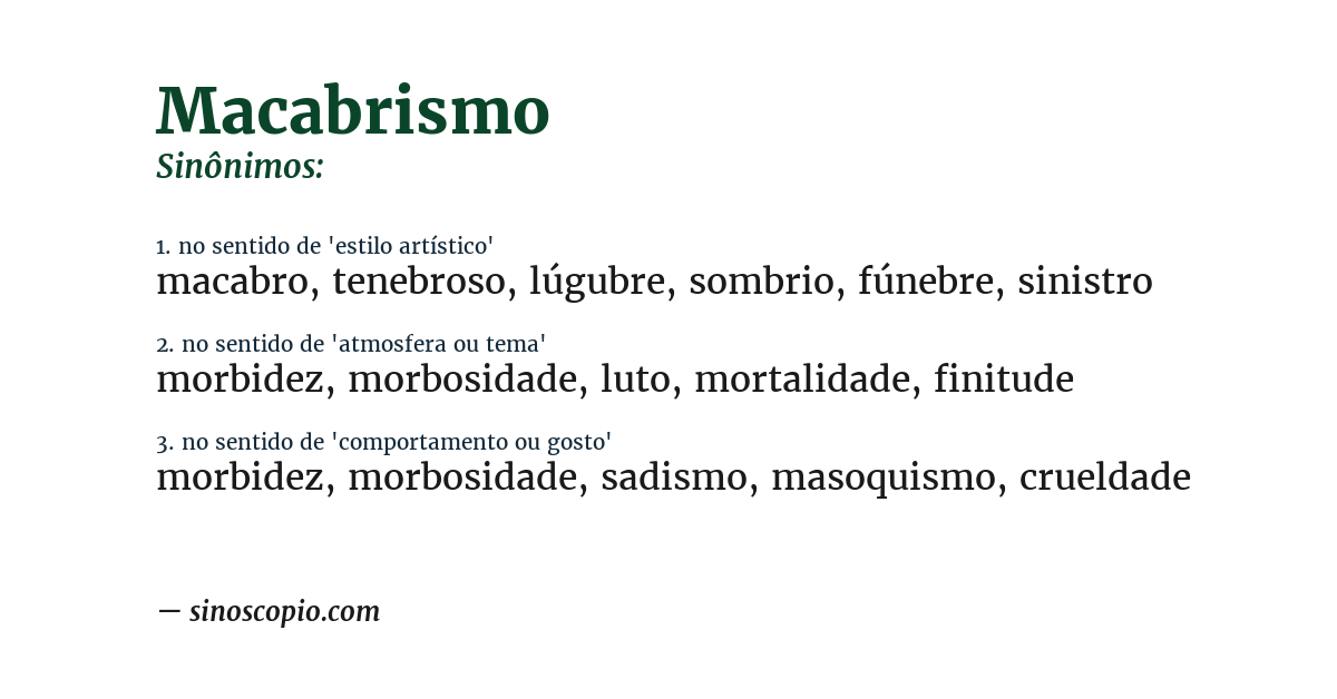 Sinônimo de macabrismo