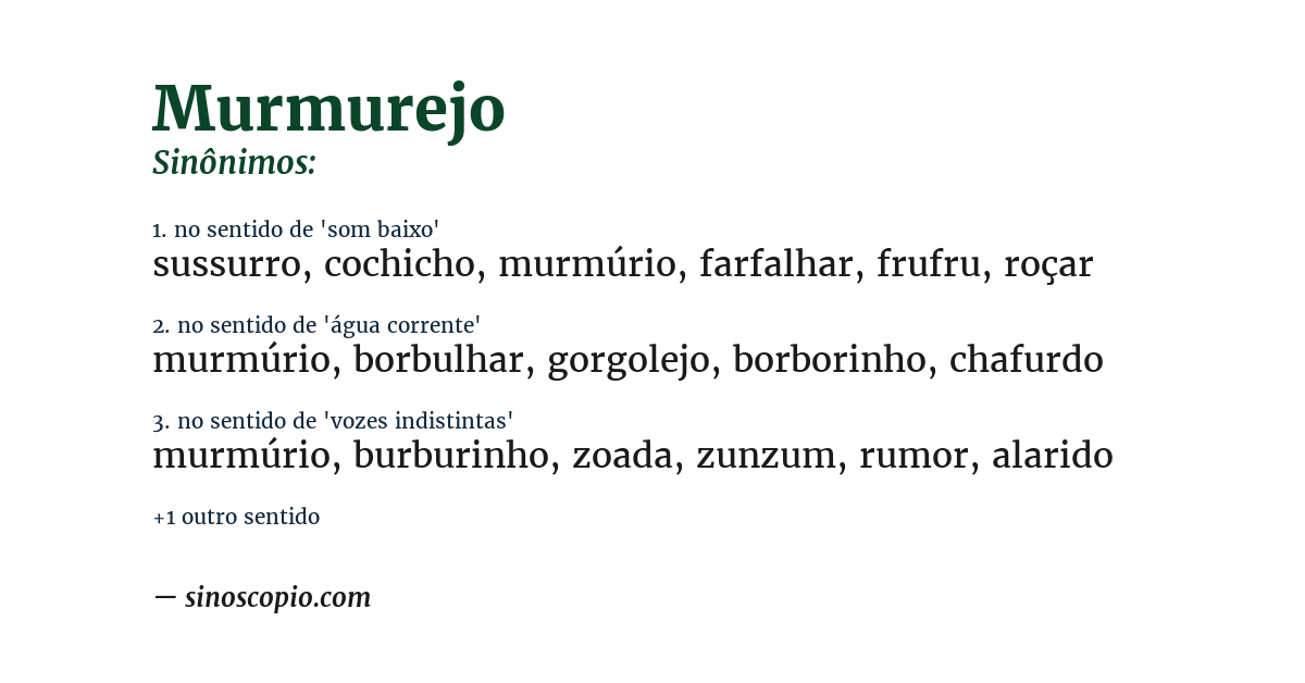 Sinônimo de murmurejo