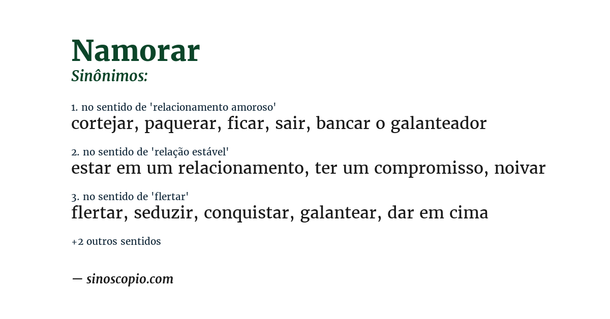 Sinônimo de namorar