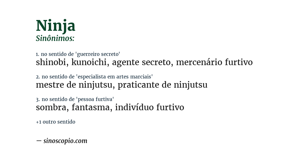 Sinônimo de ninja