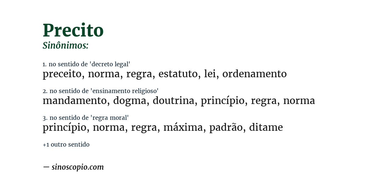 Sinônimo de precito