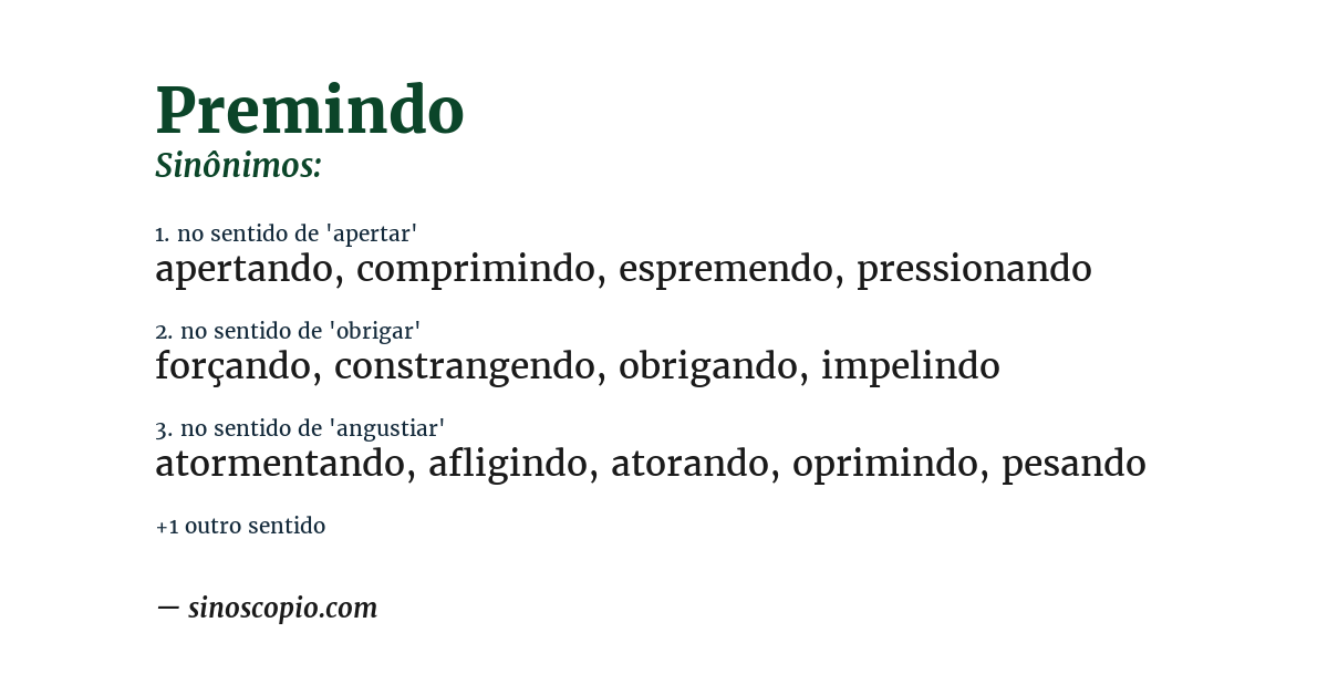 Sinônimo de premindo