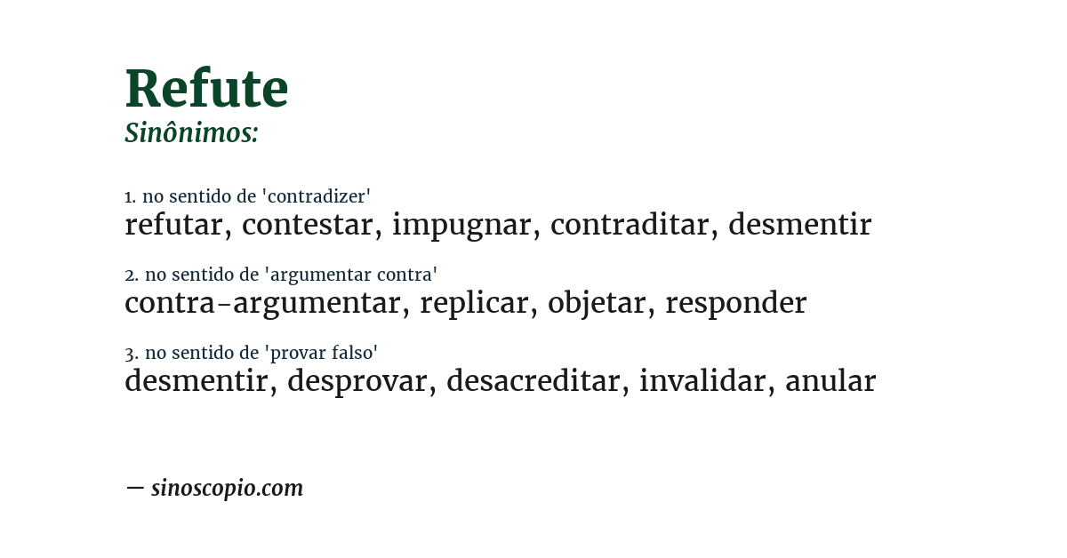 Sinônimo de refute