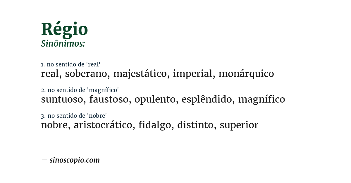 Sinônimo de régio