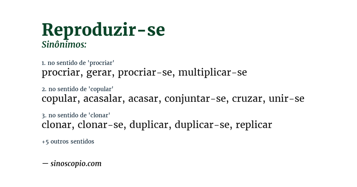 Sinônimo de reproduzir-se