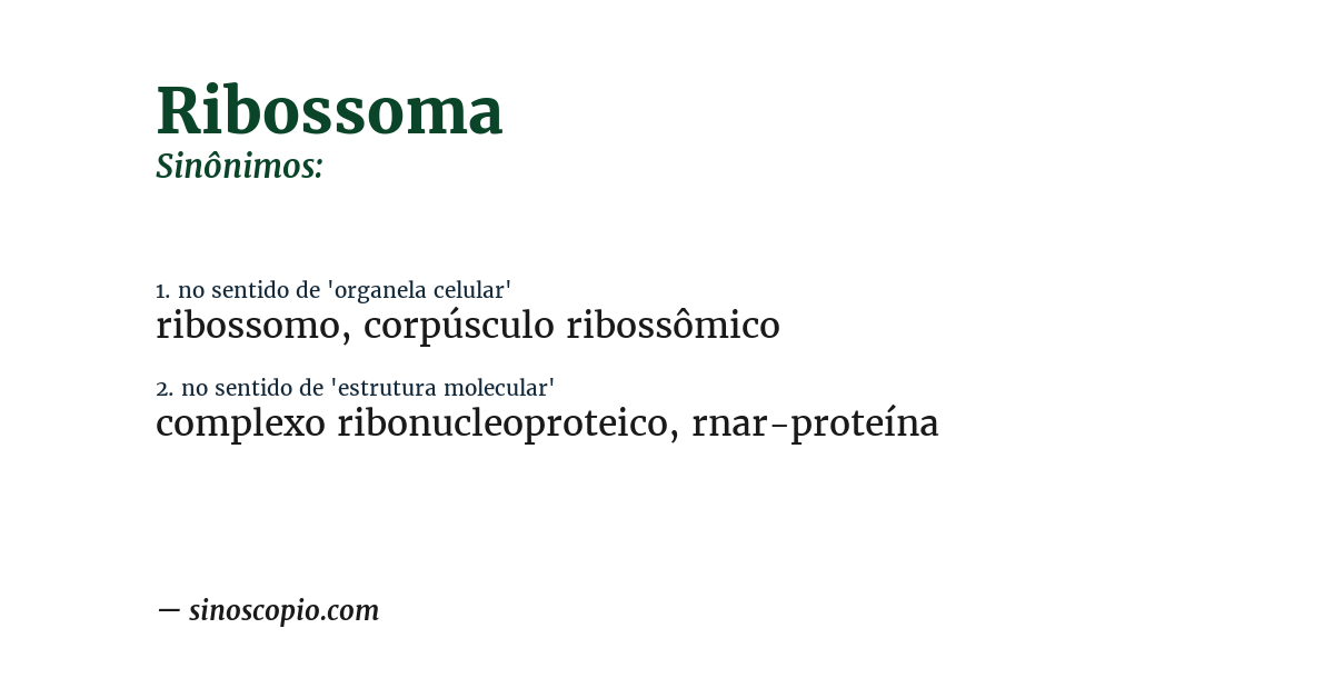 Sinônimo de ribossoma