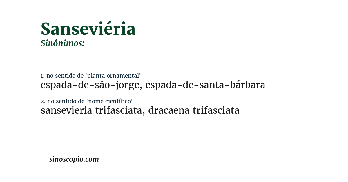 Sinônimo de sanseviéria