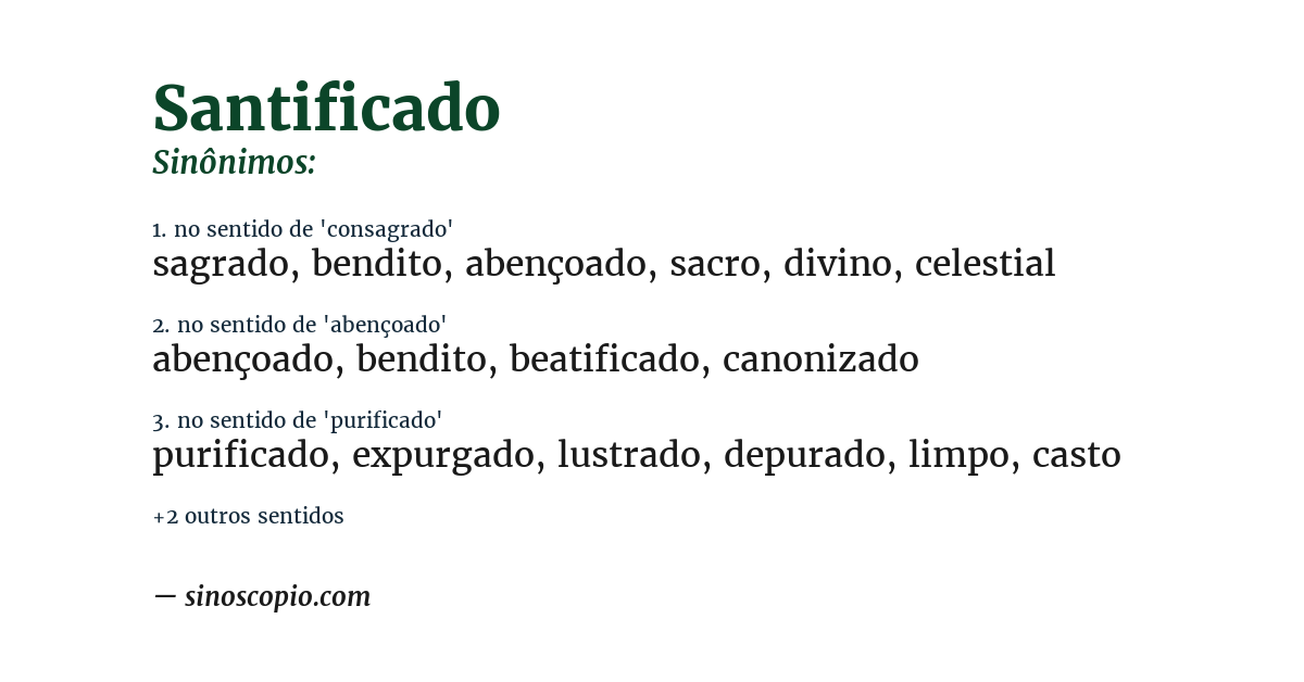 Sinônimo de santificado