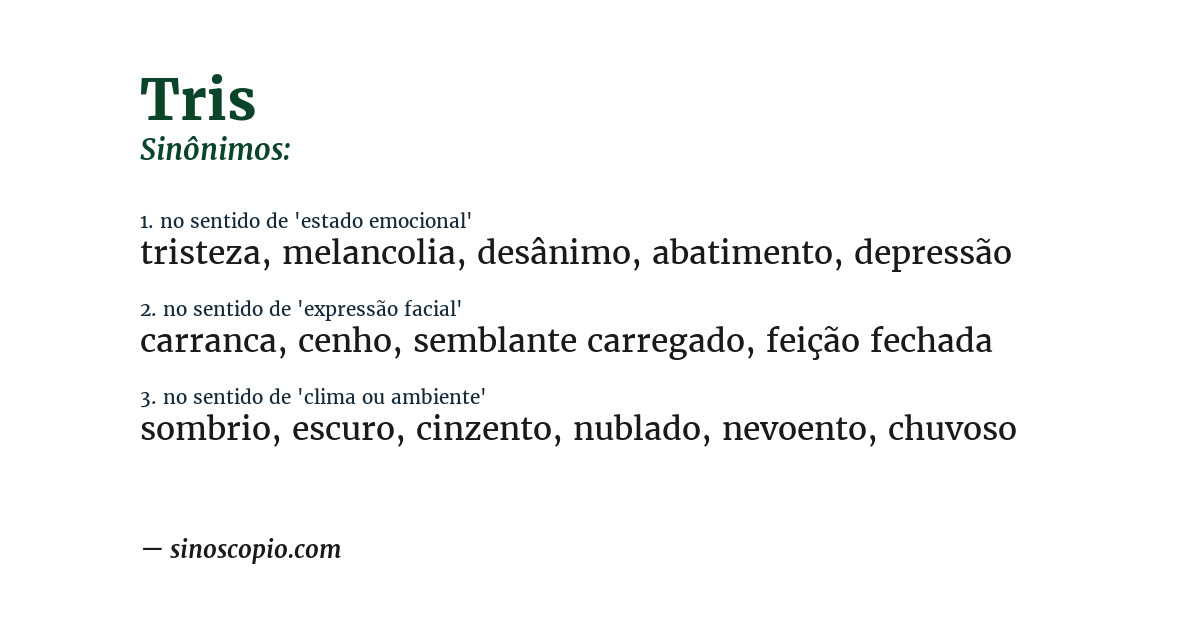 Sinônimo de tris