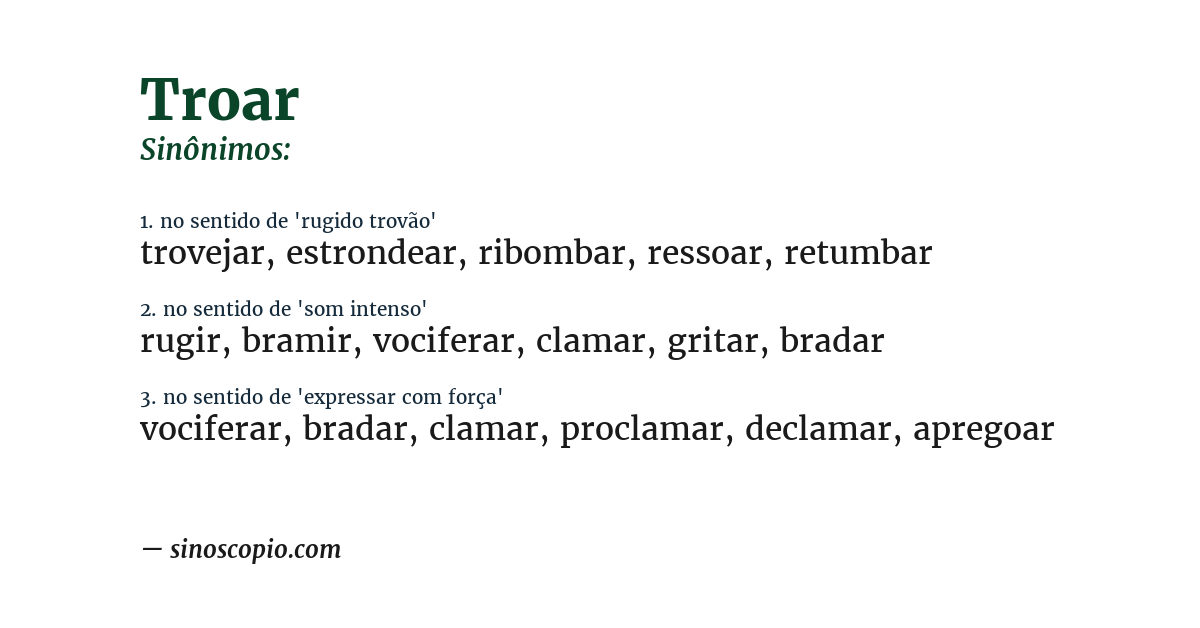 Sinônimo de troar