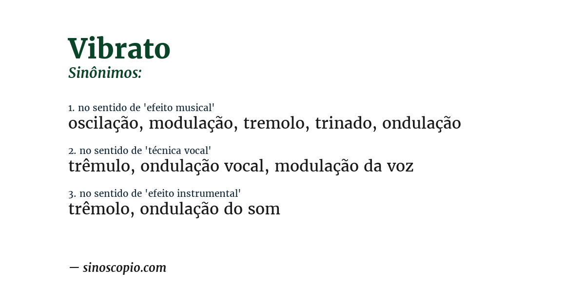 Sinônimo de vibrato