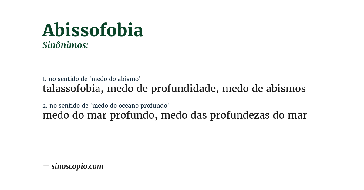 Sinônimo de abissofobia