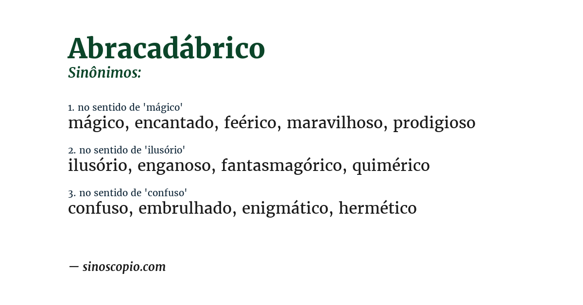 Sinônimo de abracadábrico