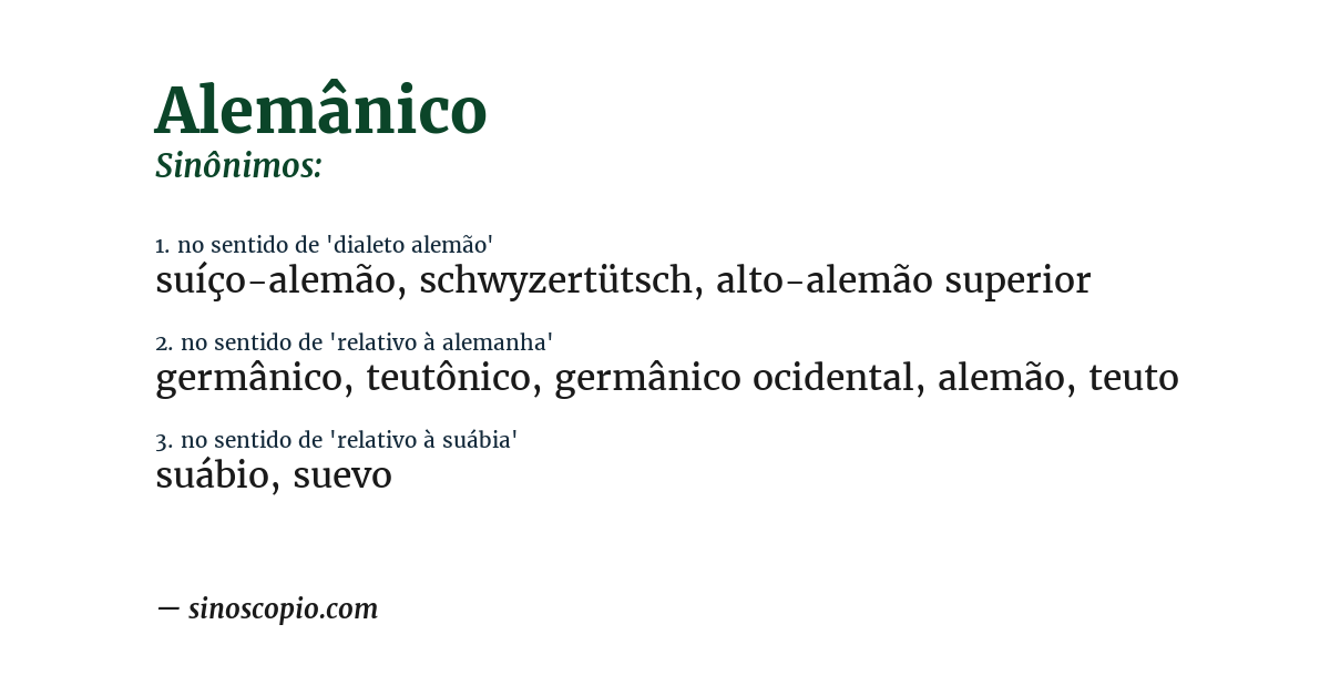 Sinônimo de alemânico