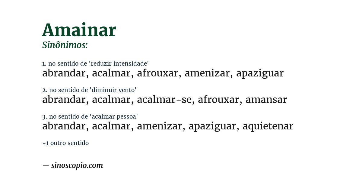 Sinônimo de amainar