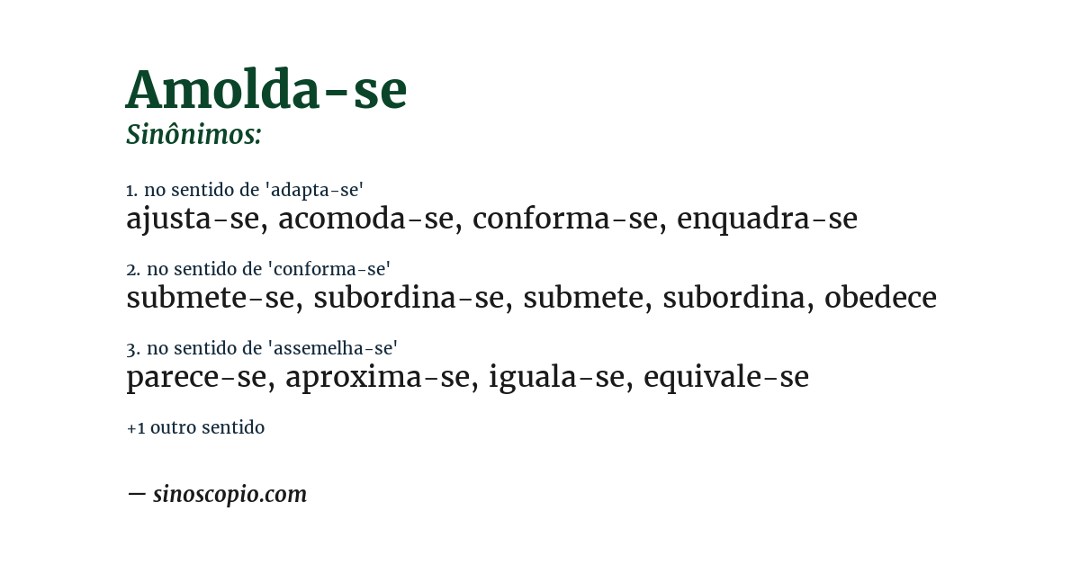 Sinônimo de amolda-se