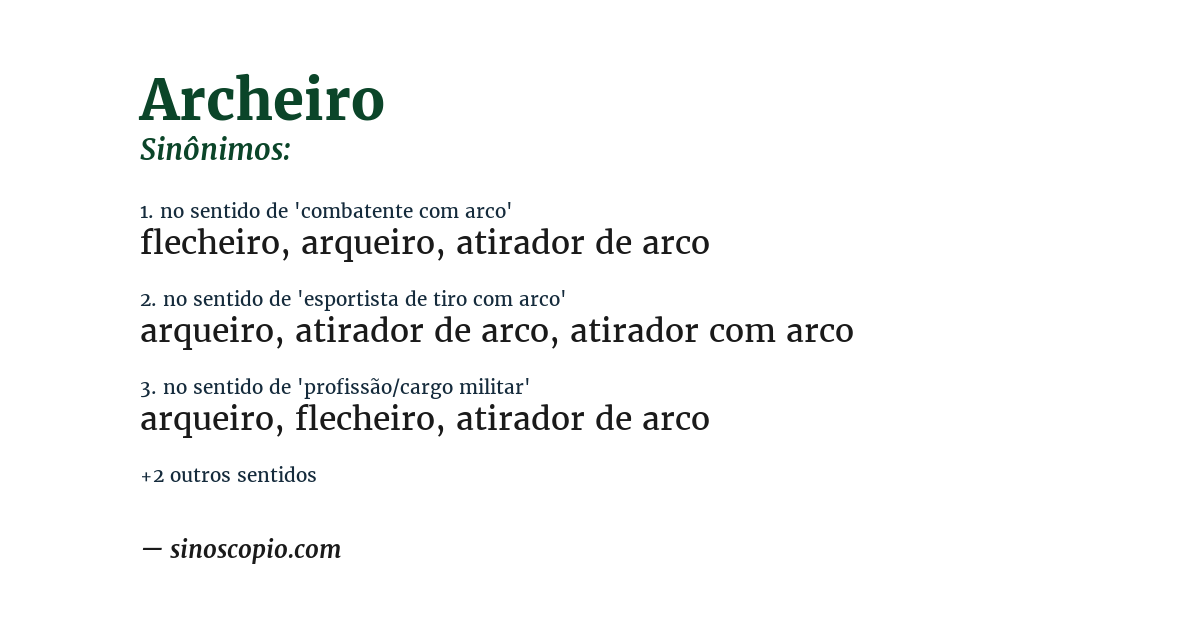 Sinônimo de archeiro