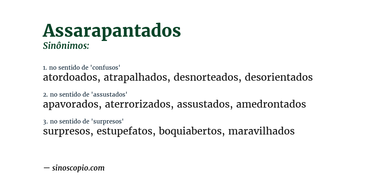Sinônimo de assarapantados