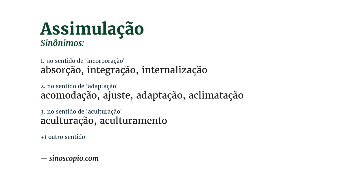 Sinônimo de assimulação