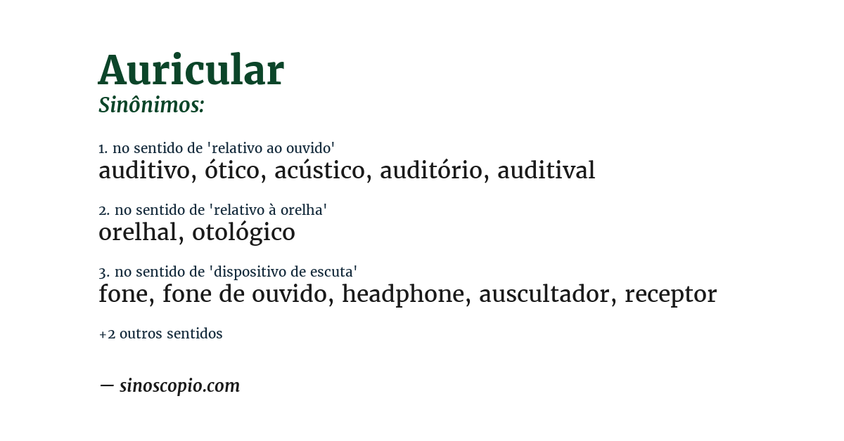 Sinônimo de auricular