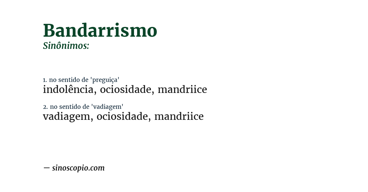 Sinônimo de bandarrismo