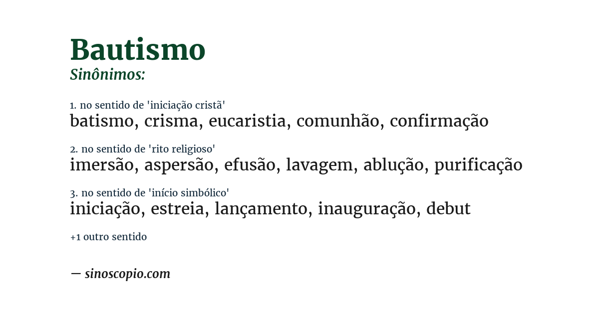 Sinônimo de bautismo