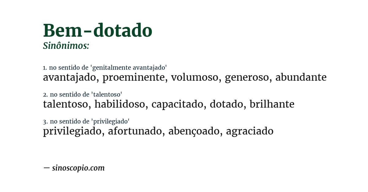 Sinônimo de bem-dotado