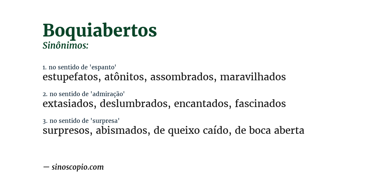 Sinônimo de boquiabertos