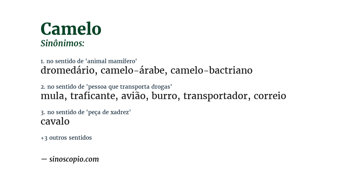 Sinônimo de camelo
