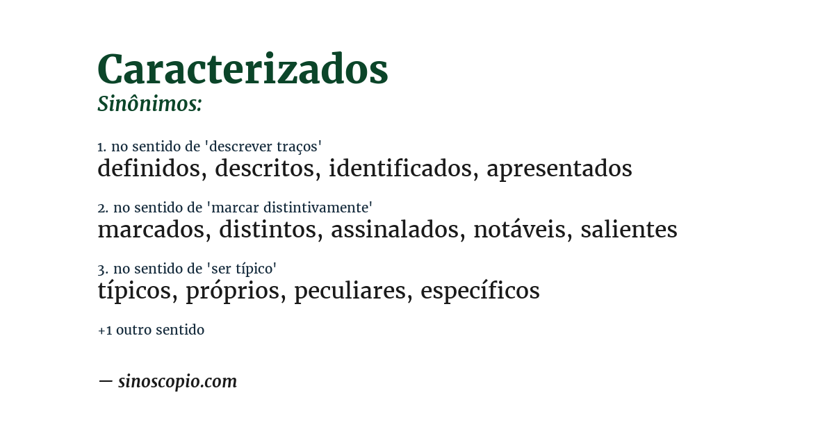 Sinônimo de caracterizados
