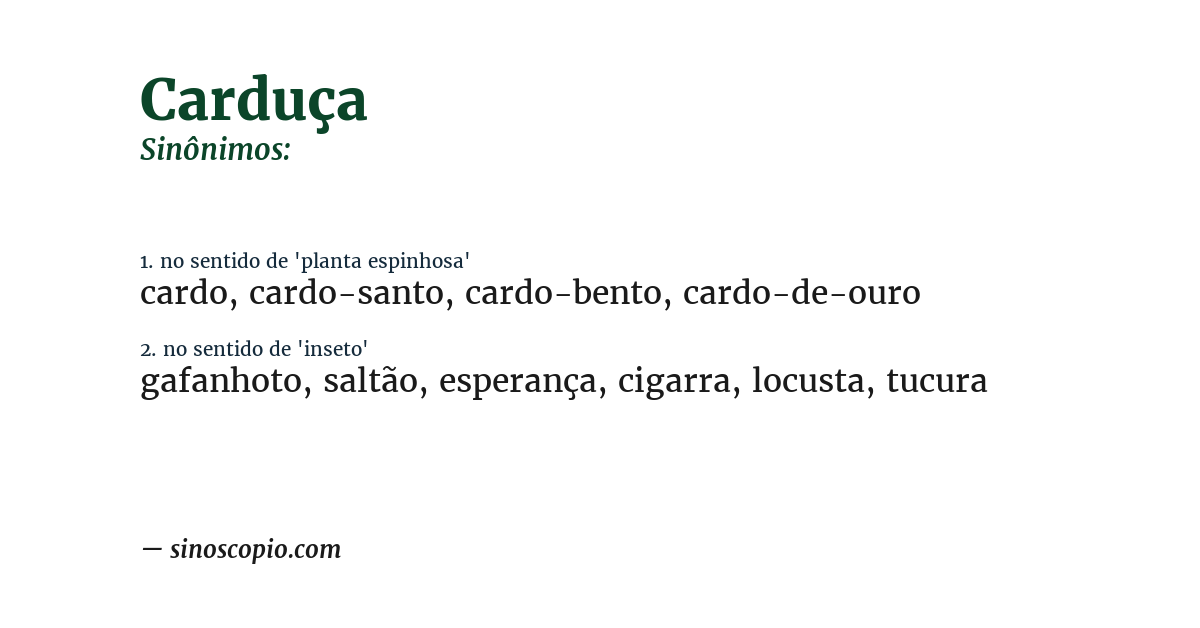 Sinônimo de carduça