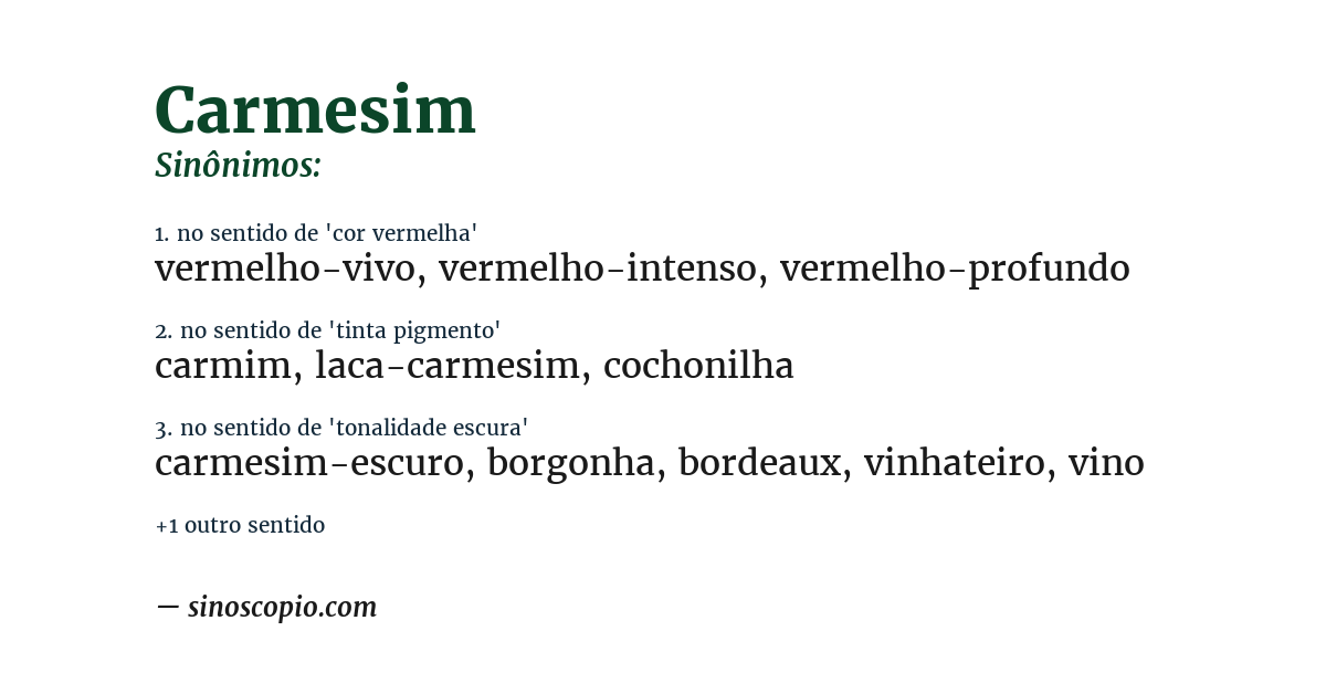 Sinônimo de carmesim
