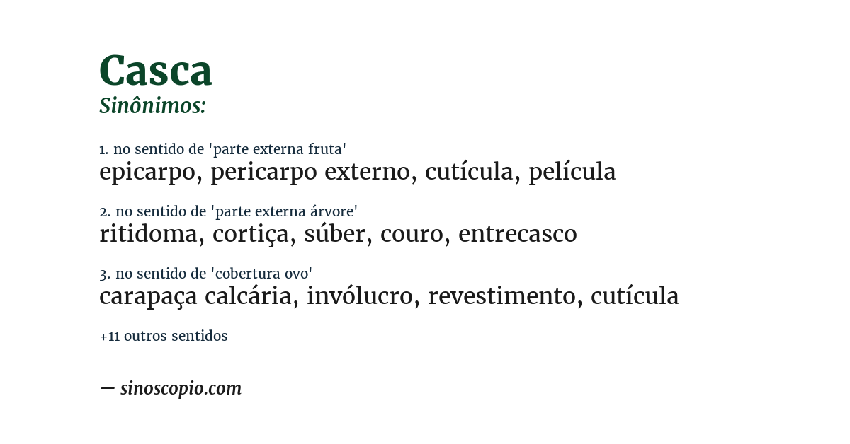 Sinônimo de casca