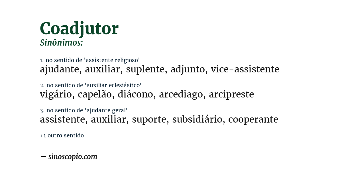 Sinônimo de coadjutor