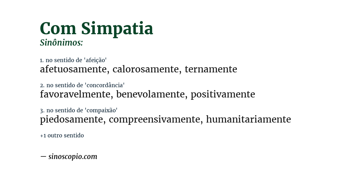 Sinônimo de com simpatia