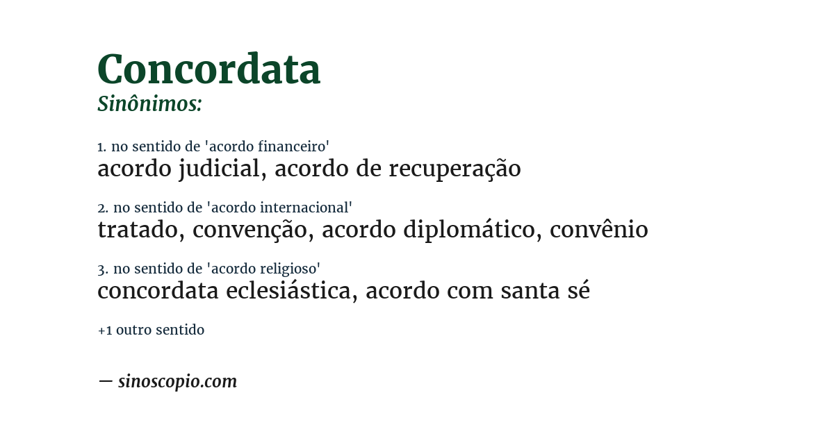Sinônimo de concordata