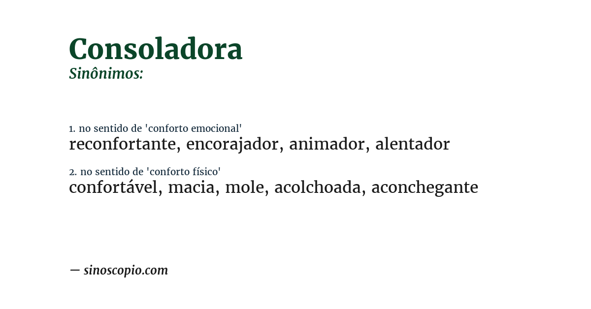 Sinônimo de consoladora