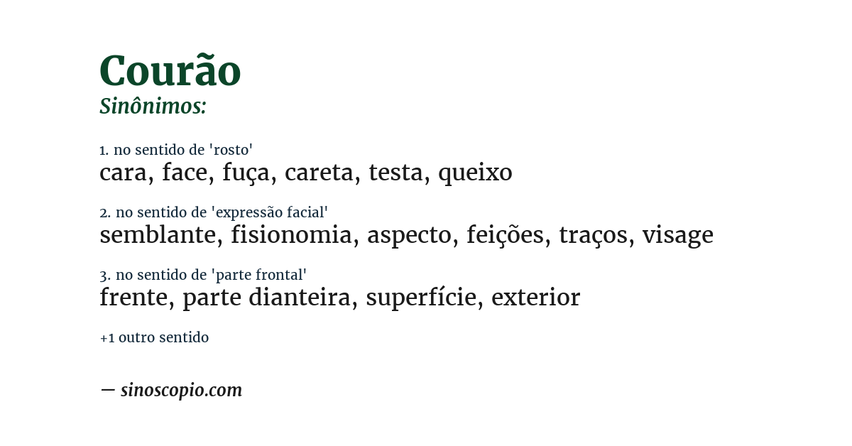 Sinônimo de courão