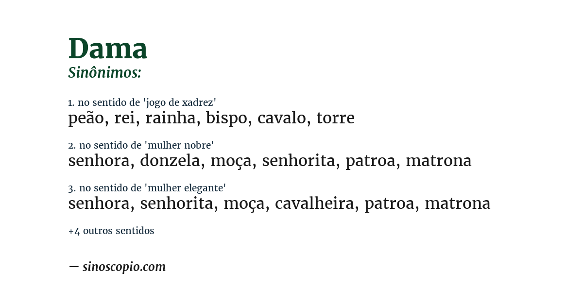 Sinônimo de dama