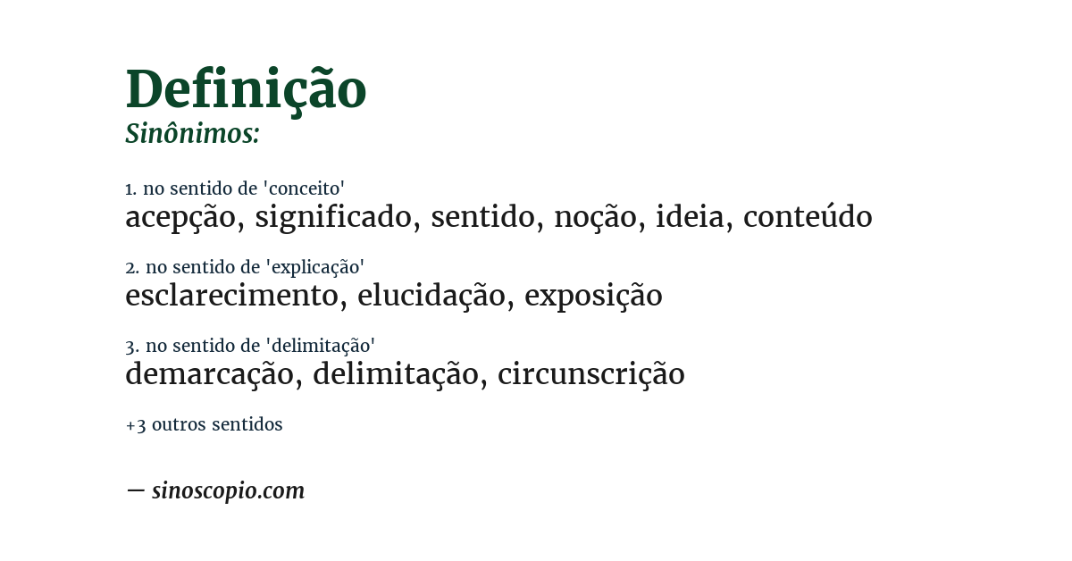 Sinônimo de definição