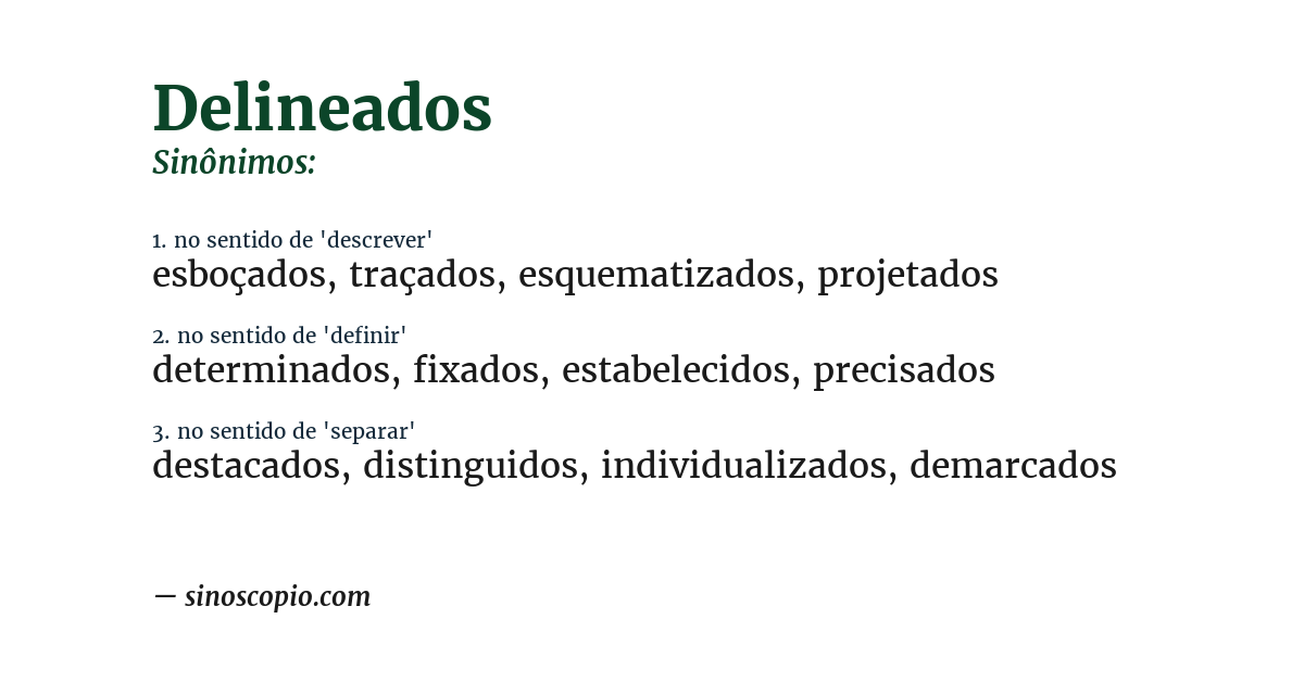Sinônimo de delineados
