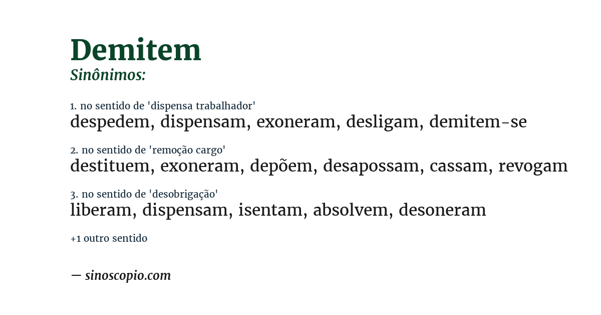 Sinônimo de demitem