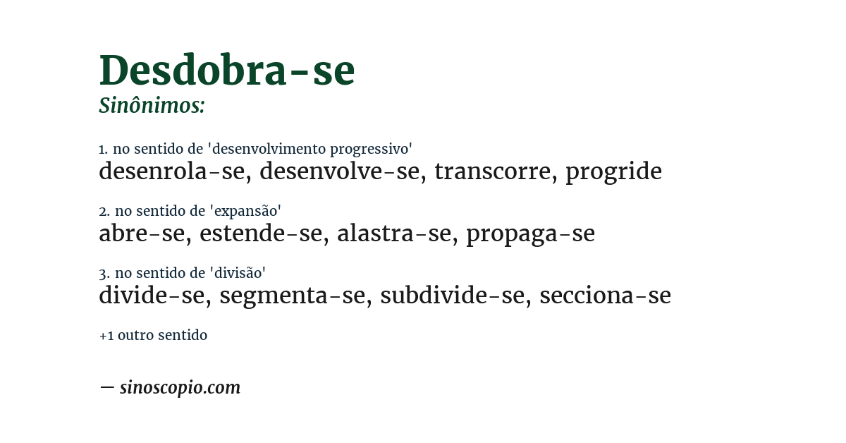 Sinônimo de desdobra-se