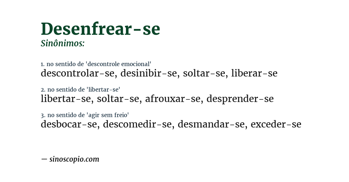 Sinônimo de desenfrear-se