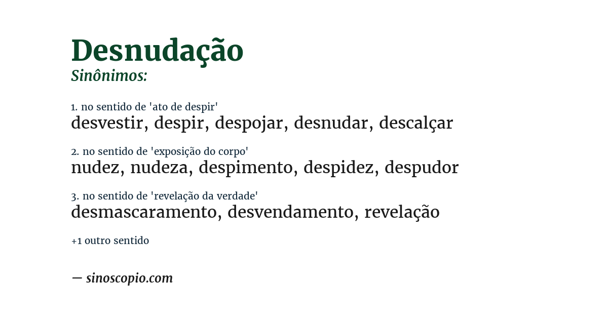 Sinônimo de desnudação