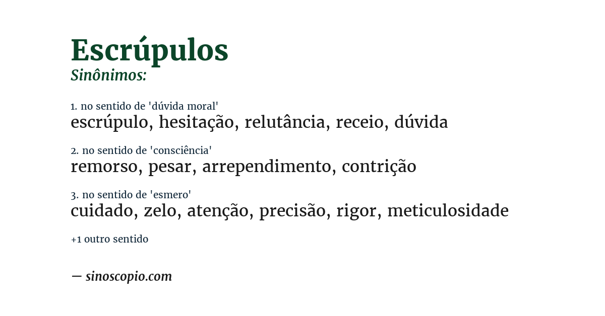 Sinônimo de escrúpulos