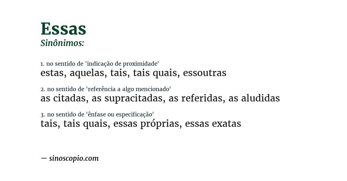 Sinônimo de essas