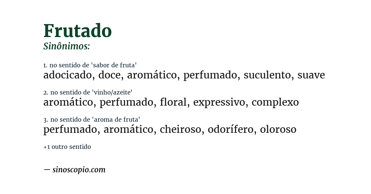 Sinônimo de frutado